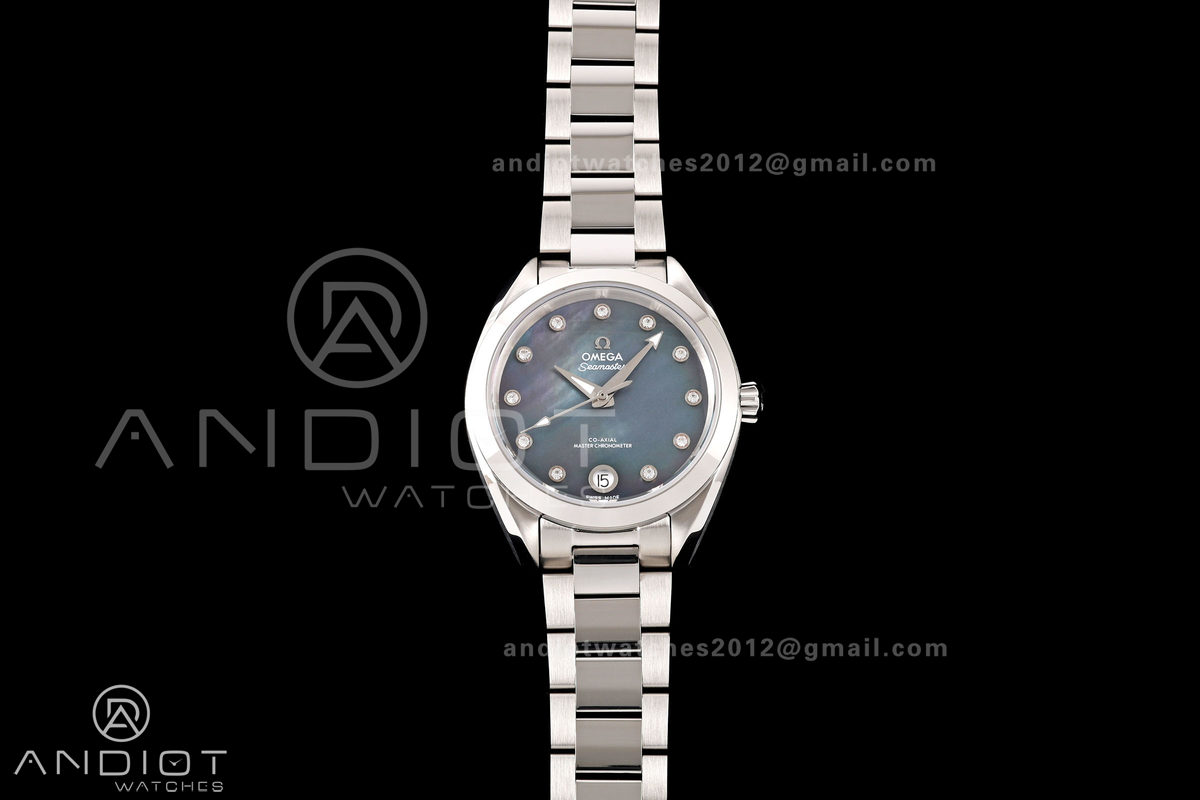 Aqua Terra Shades 34mm SS VRSF Best Edition Dark Green Diamonds Dial on SS Bracelet A8800